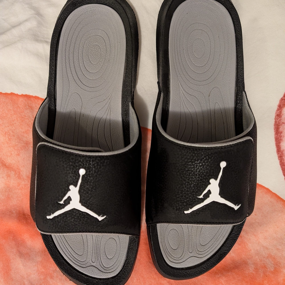 Jordan Black and Gray Slide Sandals